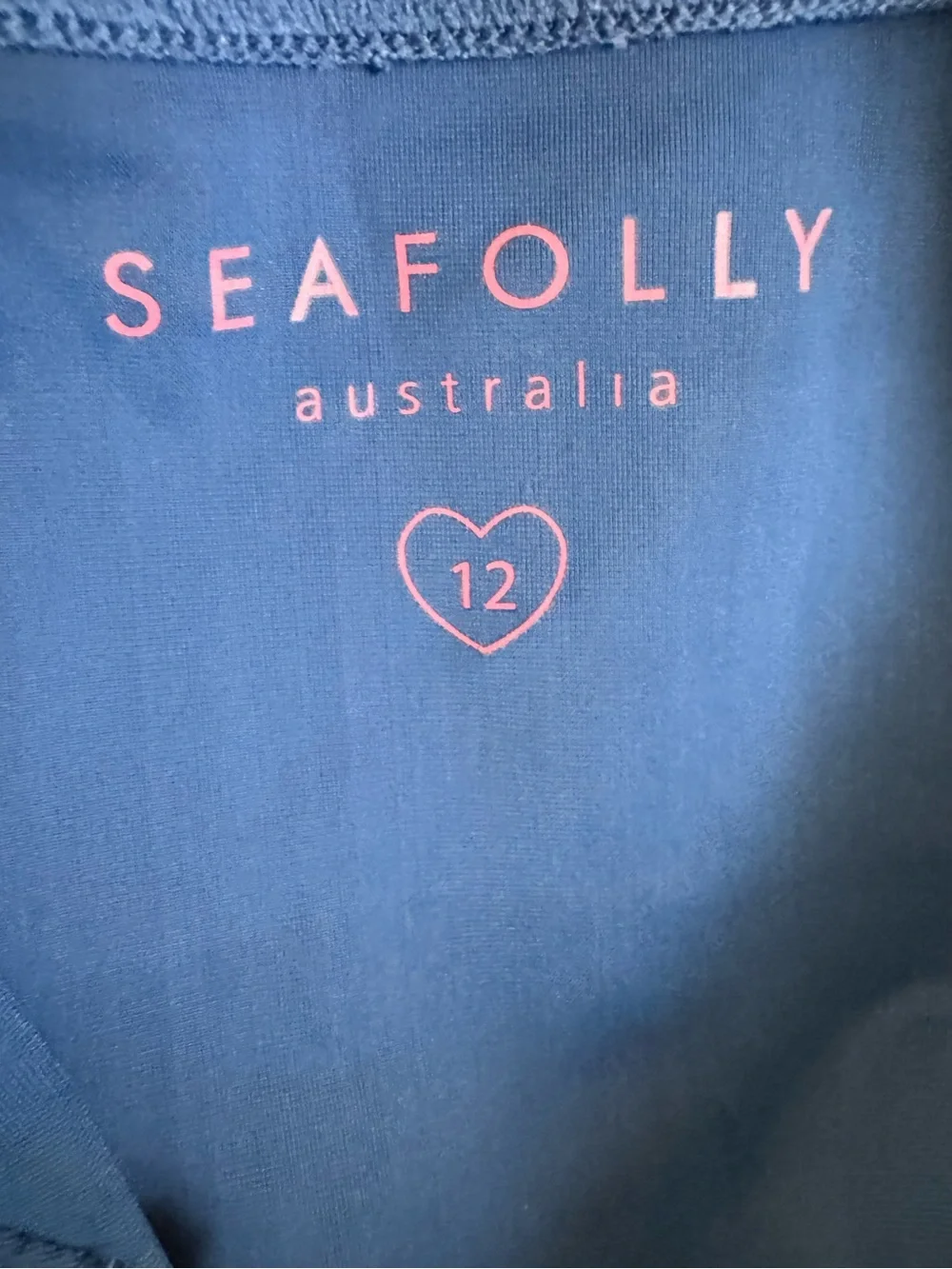 Seafolly Girls UV  Rash Top Indigo Blue Full-Zip Long Sleeve Rash Guard Size 12